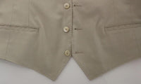 Dolce & Gabbana Beige Cotton Stretch Dress Vest Blazer - Size IT52-XL