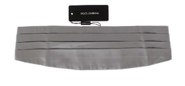 Dolce & Gabbana Silver Wide Belt Silk Cummerbund - Size IT48-M