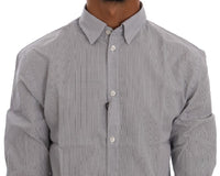 Frankie Morello White Blue Check Casual Cotton Regular Fit Shirt - Size S