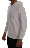 Daniele Alessandrini White Pullover Hodded Cotton Sweater - Size M