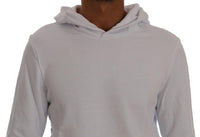 Daniele Alessandrini White Pullover Hodded Cotton Sweater - Size M