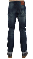 ACHT Blue Wash Cotton Denim Slim Fit Jeans - Size W34