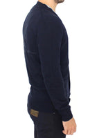 Ermanno Scervino Blue Wool Cashmere Cardigan Pullover Sweater - Size IT52-L