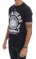 Frankie Morello Black Cotton RIDERS Crewneck T-Shirt - Size S