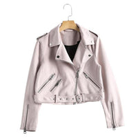 LUXURY AND ME - Original Slim Suede  Biker Jacket PU Coat