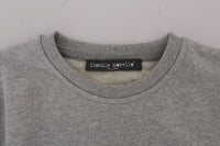 Frankie Morello Gray Cotton Crewneck Pullover Sweater - Size M