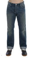 ACHT Blue Wash Cotton Denim Regular Fit Jeans - Size W34