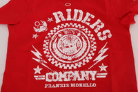 Frankie Morello Red Cotton RIDERS Crewneck T-Shirt - Size S