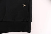 Daniele Alessandrini Black Gym Casual Hooded Cotton Sweater - Size S