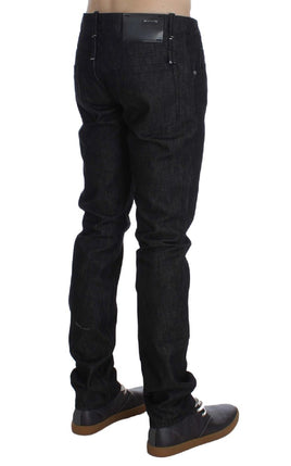 ACHT Black Cotton Slim Skinny Fit Jeans - Size W34