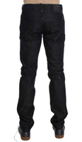 ACHT Black Cotton Slim Skinny Fit Jeans - Size W34