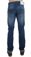 ACHT Blue Wash Denim Cotton Stretch Slim Fit Jeans - Size W34