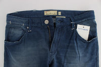 ACHT Blue Wash Denim Cotton Stretch Slim Fit Jeans - Size W34