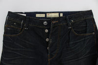 ACHT Blue Wash Cotton Denim Straight Fit Jeans - Size W34