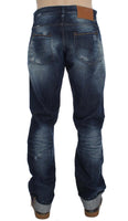 ACHT Blue Wash Cotton Denim Regular Fit Jeans - Size W34