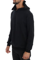 Daniele Alessandrini Black Gym Casual Hooded Cotton Sweater - Size XXL