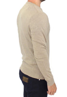 Ermanno Scervino Beige Wool Cashmere Crewneck Pullover Sweater - Size IT50-L