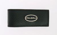 Dolce & Gabbana Green Leather Magnet Money Clip - One Size