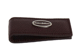 Dolce & Gabbana Bordeaux Leather Magnet Money Clip - One Size