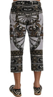 Dolce & Gabbana Multicolor Dragon Print Capri Pants - Size IT48-M