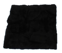 Dolce & Gabbana Black Weasel Fur Crochet Hood Scarf Hat - One Size