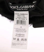 Dolce & Gabbana Black Xiangao Lamb Fur Beanie - Size 56-CM-XS