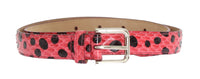 Dolce & Gabbana Pink Polka Snakeskin Silver Buckle Belt - Size 65-CM-26-INCHES