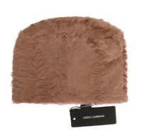 Dolce & Gabbana Beige Xiangao Lamb Fur Beanie - Size 56-CM-XS