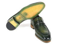 Paul Parkman Men's Loafer Shoes Green (ID#068-GRN)