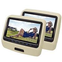 2x 9 Inch 1080P All Format Car Monitor Touch Screen Car Headrest DVD Video Player Built-In Speaker MKV DVD MP4 USB SD 8 Bit Game