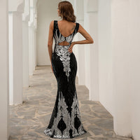 EVELYN BELLUCI - Original Gala Sequin Sleeveless Dress