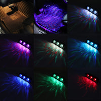 NISCARDA - Original 4pcs Car LED Starry Foot Light USB Atmosphere Ambient DJ Mixed Colorful  Music Rhythm Sound Voice Control Laser Lamp