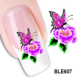 Waterproof Water Transfer Nails Art Sticker Beautiful Flower Design Girl and Women Manicure Tools Nail Wraps Decals Xf1013