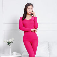 Queenral Sexy Warm Thermal Underwear Women Winter Thermal Underwear Seamless Long Johns Breathable Ladies Slim Underwears Sets