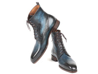 Paul Parkman Men's Blue & Brown Leather Boots (ID#BT548AW)