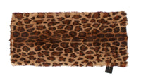 Dolce & Gabbana Purple Lamb Fur Leopard Print Scarf - One Size