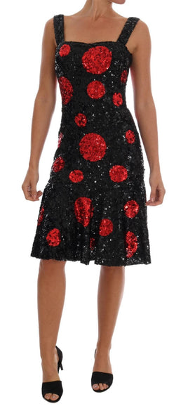 Dolce & Gabbana-Vestito a lustrini con paillettes rosso scuro-IT40-S