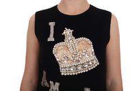 Dolce & Gabbana Black I AM A PRINCESS Abito Crystal Shift - IT40-S