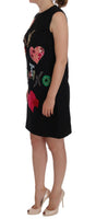 Dolce & Gabbana Nero San Valentino Crystal Shift Dress - Taglia IT42-M