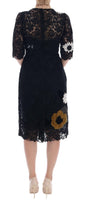 Dolce & Gabbana Abito floreale floreale in pizzo nero floreale-IT42-M