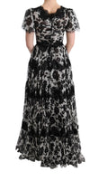 Dolce & Gabbana Black White Floral Lace Shift Dress - Size IT36-XS