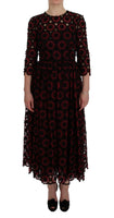 Dolce & Gabbana Red Floral Ricamo A-Line Shift Dress - Taglia IT40-S