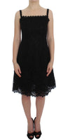 Dolce & Gabbana Black Lace Lace Shift Lunghezza del ginocchio - IT40-S