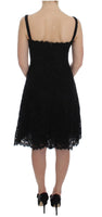 Dolce & Gabbana Black Lace Lace Shift Lunghezza del ginocchio - IT40-S