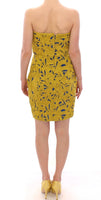 SACHIN & BABI Mini Shift Dress giallo blu senza spalline - IT38-XS