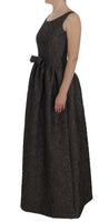 Dolce & Gabbana Gray Brocade Sheath Full Length Gown Dress - Size IT40-S