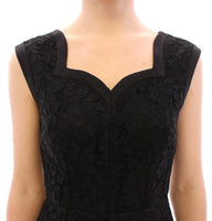 Dolce&Gabbana Abito in pizzo siciliano con pizzo floreale nero-IT42-M