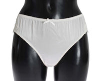 Dolce & Gabbana White Satin Stretch Underwear Panties - Size IT1-XS