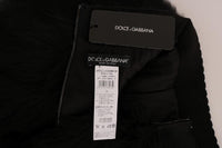 Dolce & Gabbana Black Lamb Fox Fur Mini Hot Pants - Size IT40-S