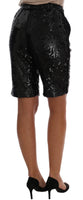 Dolce & Gabbana Black Sequined Fashion Shorts - Size IT36-XXS